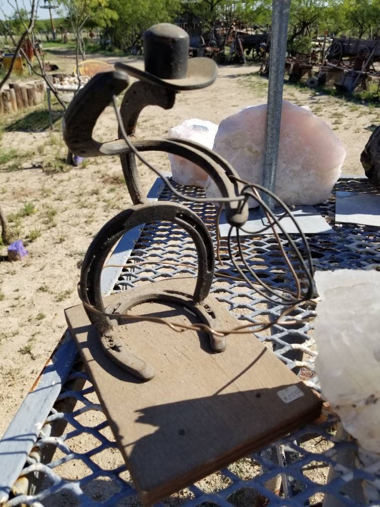 Metal horseshoe sculpture Etsy