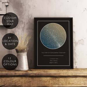 Custom Star Map Print Personalized Anniversary Birthday Gift Him Her Celestial Unique Wedding Constellation Digital Download Star Chart