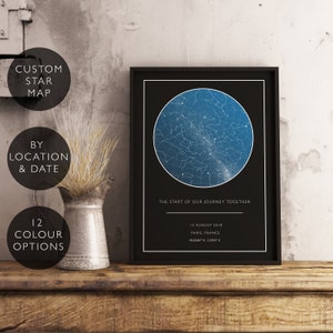 Custom Star Map Print Personalized Anniversary Birthday Gift Him Her Celestial Unique Wedding Constellation Digital Download Star Chart