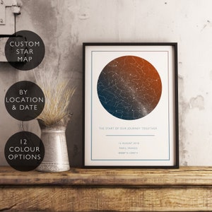 Carte des étoiles numérique personnalisée pour cadeau de Noël Carte des étoiles cadeau de Noël unique pour lui et elle Carte des étoiles personnalisée pour le nouvel an