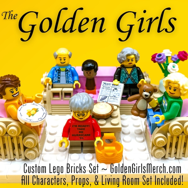 Golden Girls Lego Bricks Set (Includes ALL Characters, Props, and Living Room Furniture)