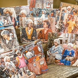Golden Girls - Set of 10 Cards w/ Stickers & Envelopes