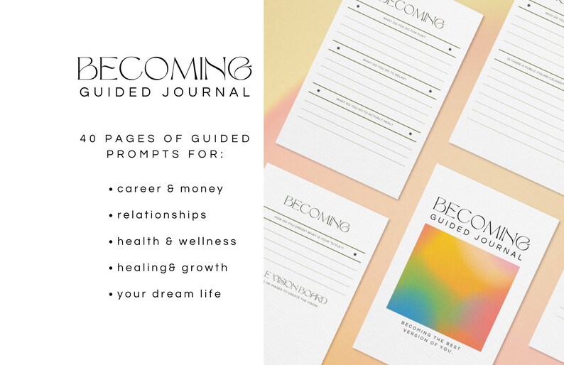 Becoming Self Care Guided Journal Manifestation Dream Life - Etsy