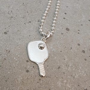 Pickleball Paddle Necklace Sterling Silver