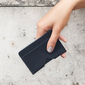 Billetera, mini billetera, billetera azul, billetera índigo, titular de tarjeta de visita, estuche de tarjeta, regalo perfecto, billetera hombres, billetera unisex, billetera delgada