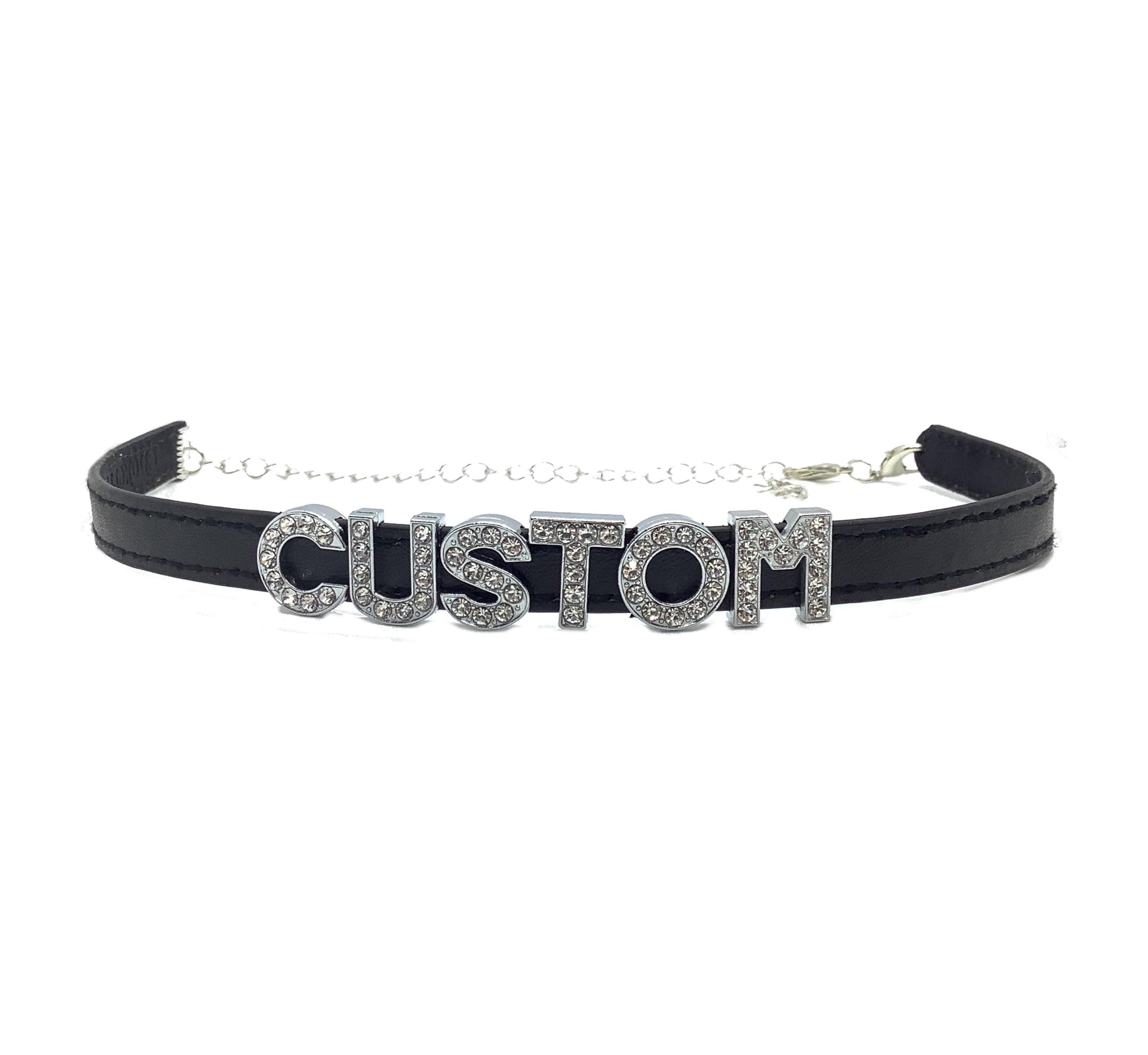 Custom Letters FEMBOY Choker Necklace Men Women DIY Customized Name Collar  Suede Leather Cosplay Chocker Personalized Jewelry