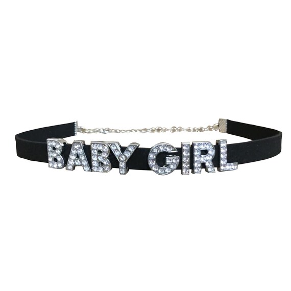 Baby Girl Choker Kawaii Necklace Rhinestone Letters Sexy Etsy