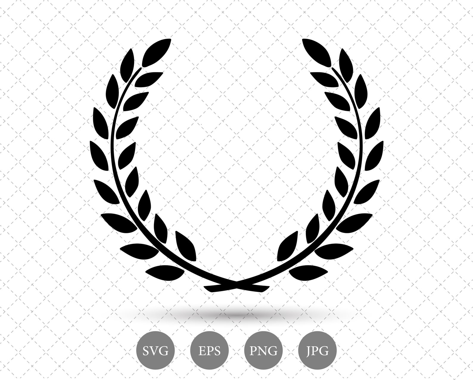 Wreath Olive Branch Leaves Logo Design Element Emblem Label Etsy