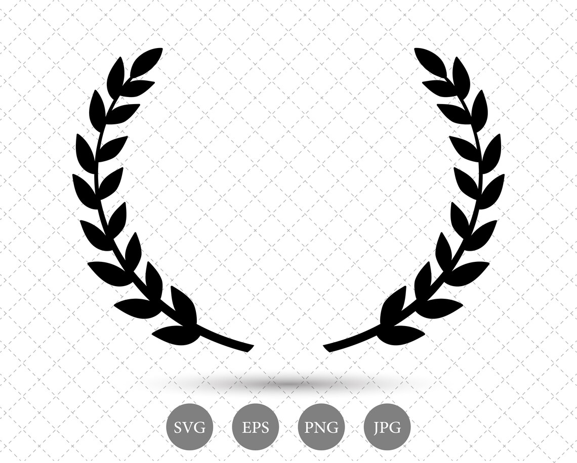 Wreath Olive Branch Leaves Logo Design Element Emblem Label Etsy