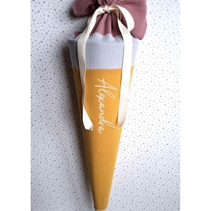 School cone, daycare cone, candy cone, kindergarten cone made of muslin - 50/70 cm.