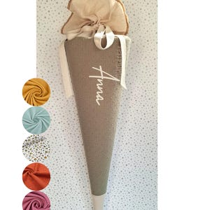 School cone, daycare cone, candy cone, kindergarten cone made of muslin - 35/50/70 cm.