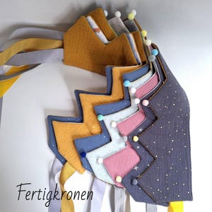 Birthday crown, fabric crown muslin, cotton, birthday gift / ready-made crowns