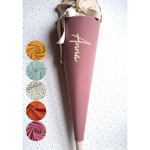 School cone, daycare cone, candy cone, kindergarten cone made of muslin - 35/50/70 cm.