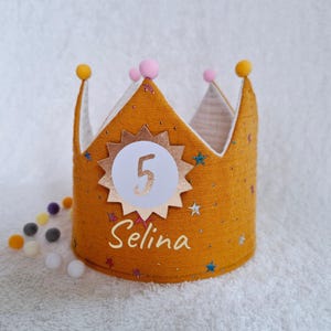Birthday crown, birthday crown, fabric crown muslin, cotton, birthday gift/ multicolored stars