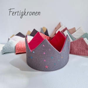 Birthday crown, fabric crown muslin, cotton, birthday gift / ready-made crowns