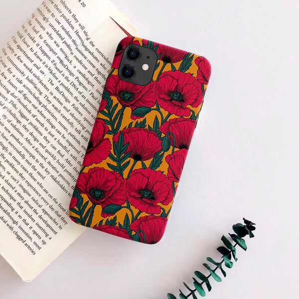 Red Poppies iPhone 14 13 12 pro Case iPhone XR Case iPhone 8 Case iPhone 11 Pro Case iPhone X Case iPhone iPhone XS iPhone 7 Case Apple mn52