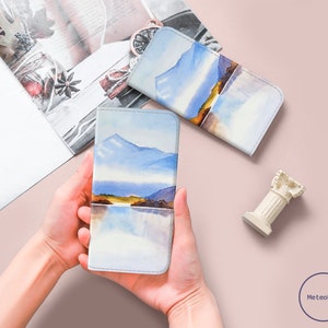 Mountains Wallet Flip Case for iPhone 14 13 12 Pro Max X XS SE for Samsung Galaxy S22 S21 S20 S10 Plus Ultra Google Pixel 6a 6 4 Card Holder