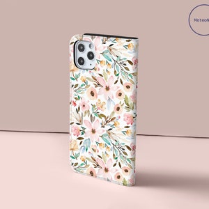 Flowers Wallet Flip Case for iPhone 14 13 12 Pro Max X XS SE for Samsung Galaxy S22 S21 S20 S10 Plus Ultra Google Pixel 6a 6 4 Card Holder