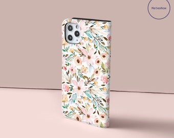 Flowers Wallet Flip Case for iPhone 14 13 12 Pro Max X XS SE for Samsung Galaxy S22 S21 S20 S10 Plus Ultra Google Pixel 6a 6 4 Card Holder