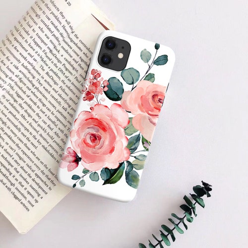Colorful Floral Pattern Phone Case Leaf Pattern Iphone Case Etsy