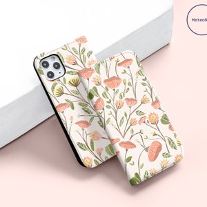 Floral Wallet Flip Case for iPhone 14 13 12 Pro Max X XS SE for Samsung Galaxy S22 S21 S20 S10 Plus Ultra Google Pixel 6a 6 5 4 Card Holder