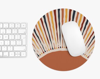 Retro Sun Mouse pad Mousepad Beige Office Decor for Women Men Desk Accessories Abstract Print Mousepad Gift for Coworker