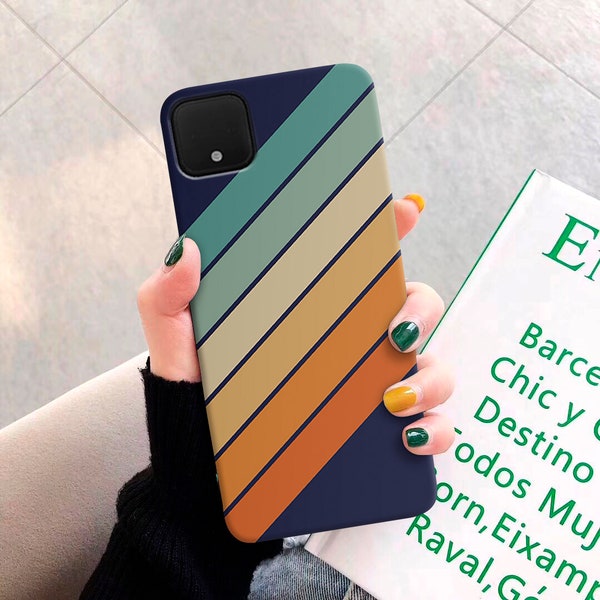 Retro Stripes Google Pixel 7 6a 6 case pixel 5 4 case Google pixel 4 case Pixel 3 XL case Pixel 3 phone case pixel 4 pixel 2 XL case mn50