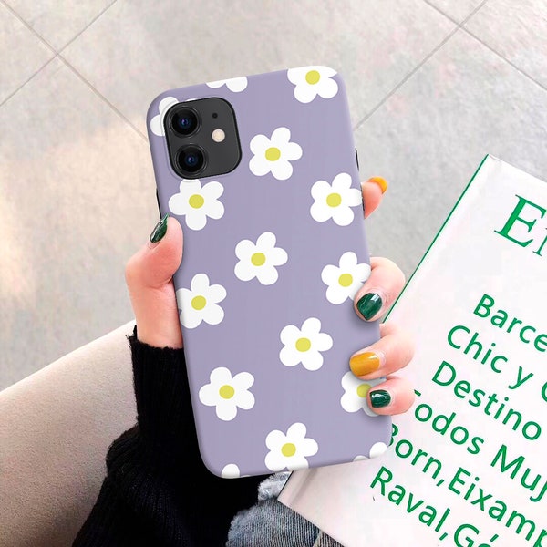 Marguerites Lilas iPhone 11 12 Étui iPhone XR Étui iPhone 8 Étui iPhone 11 Pro Étui iPhone X XS Étui iPhone Tough SE2 SE 2020 iPhone 7 Cas mn10