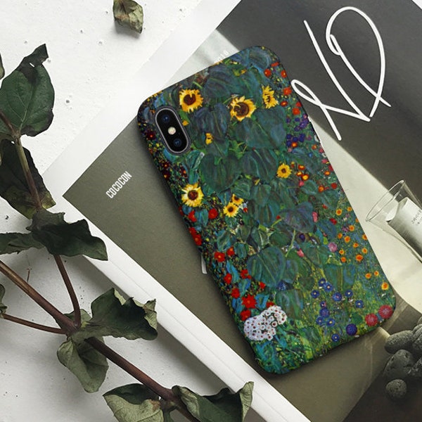 Garden with Sunflowers by Klimt for Samsung Galaxy Note 10 S10 S9 case Note 9 8 S8 Case S8 Plus J7 s7 edge A50 A70 A40 a51 a71 case  0804
