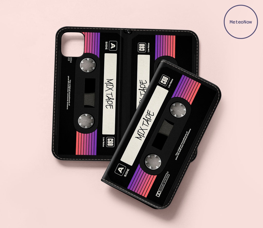 Cassette Tape Wallet Case for iPhone 14 13 12 Pro Max X XS SE for