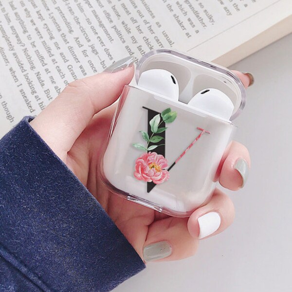 Custom Case Personalized with name Christmas Gift AirPod case silicone clear Airpods Pro with keychain Protective Customized Cute Airpods c4