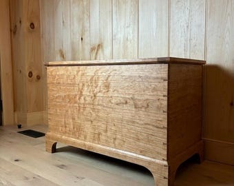 Handcrafted Solid Cherry Blanket Chest with Hand-Cut Dovetails