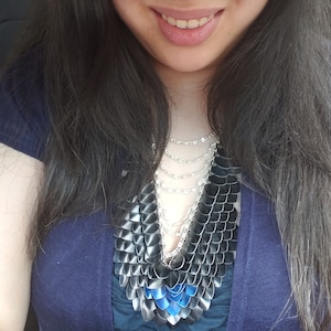 Black and blue Scalemail Princess  Necklace (handmade)