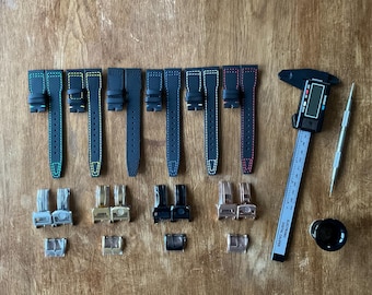 Correas de alta gama de 20/21/22 mm / Para IWC y otros relojes / Piel de lona / Máxima calidad / Cierre desplegable o hebilla de pasador