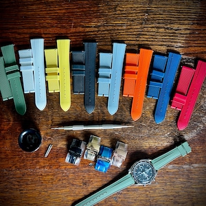 Tropical Rubber Watch Strap: VildBoys™ 20mm 22mm, Deployment Clasp