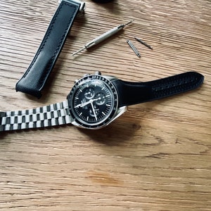 Top For Speedmaster Omega | Rubber/Cordura 20mm Black Strap | For/compatible with OMEGA Watches New | FREE UK Postage!