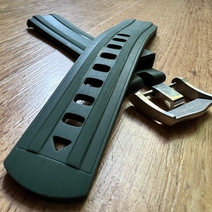 Dark Green FKM Rubber Strap for Omega Seamaster 300 - 20mm