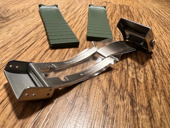十 21mm Rubber Watch Strap for Longines Conquest: Grey or Green - Etsy