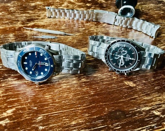 20mm Stainless Steel Watch Bracelet: Compatible with Omega Seamaster, Speedmaster, Planet Ocean