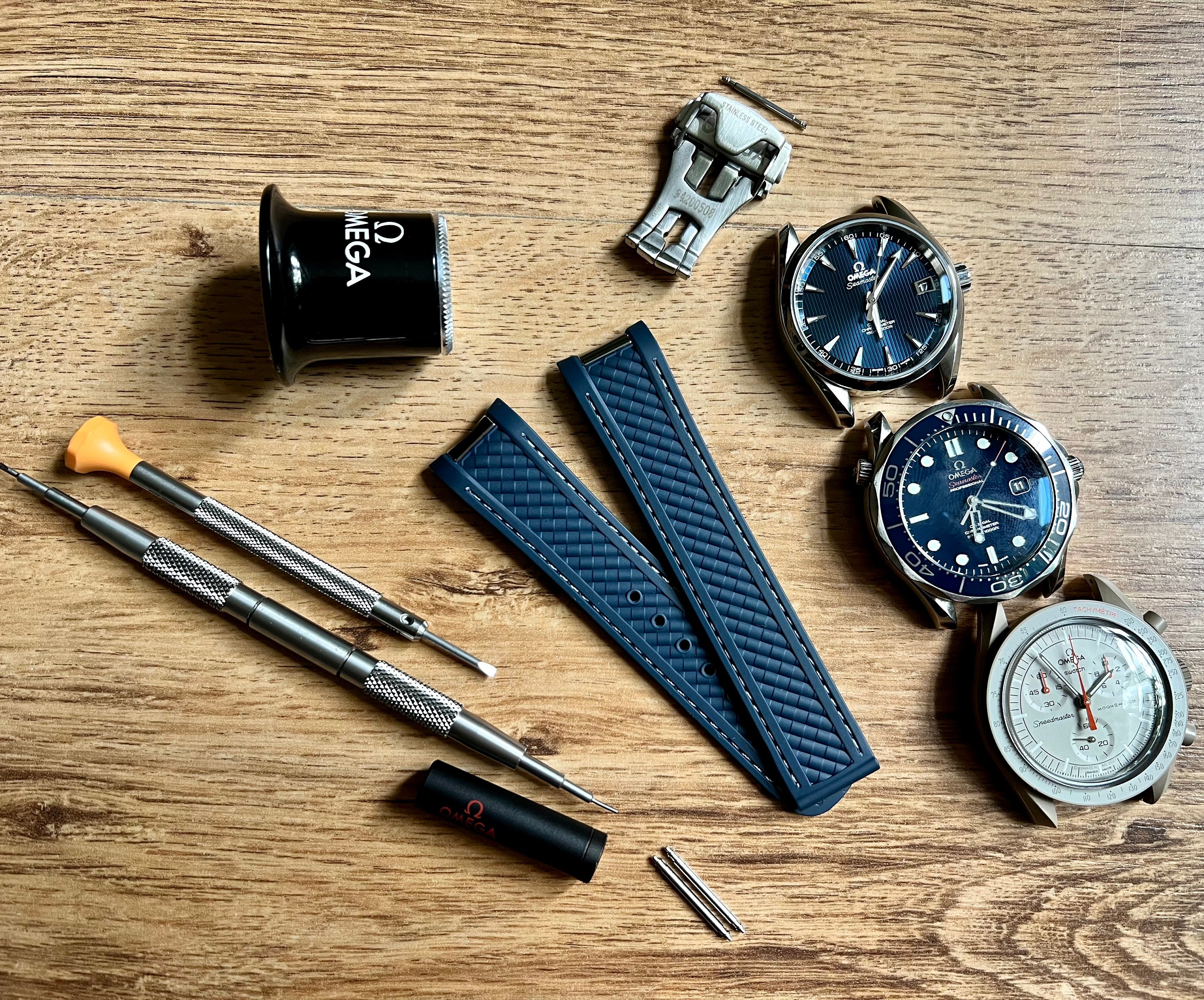 The HIGHEST Quality Strap for Omega Aqua Terra or SMP 300 upgraded BLUE Rubber 20 Mm Highest Quality Buckle the Best on the Market Etsy