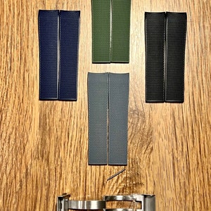 For Longines Conquest | 21mm Rubber Top Quality Curved Lugs Strap + Deployment Clasp | All Colours!