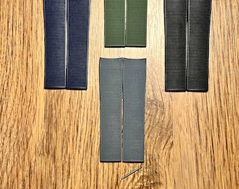 Correa de caucho de 21 mm con extremo curvo para Longines Conquest - Negro, Azul, Gris, Verde