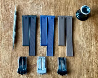Premium Rubber Straps 21 - 22 mm | For Tag Heuer and ALL Other Watches | Highest Quality | Deployment Clasp