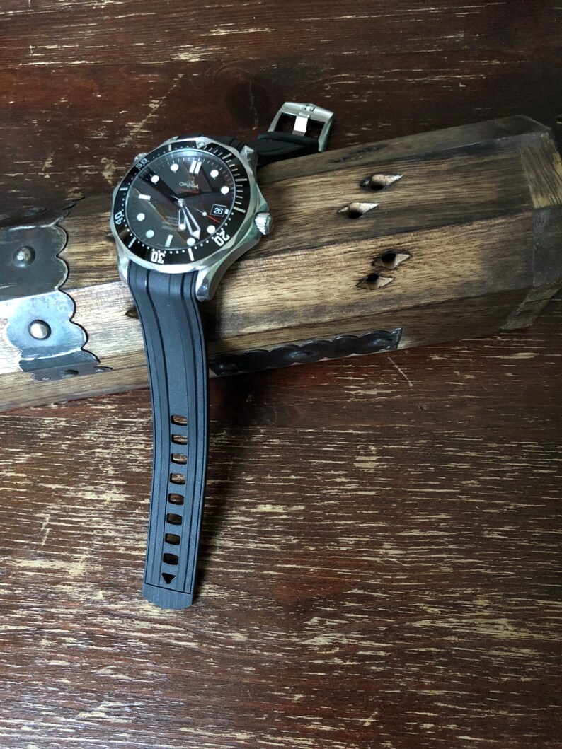 TOP for Omega Seamaster 300 BLACK Rubber Strap 20 Mm the Best Etsy