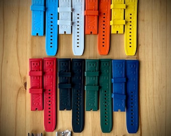 Correa de caucho compatible con Breitling: 20-24 mm, hebilla de acero