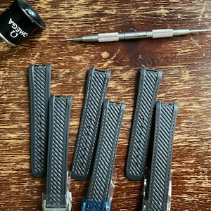 The UPGRADED quality strap for Omega Aqua Terra or SMP 300 | BLACK Rubber 20 mm | Superb Quality Clasp | The Best On The Market