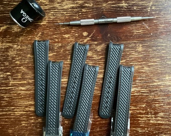 Correa de caucho negra para reloj Omega Seamaster de 20 mm: Aqua Terra, SMP 300