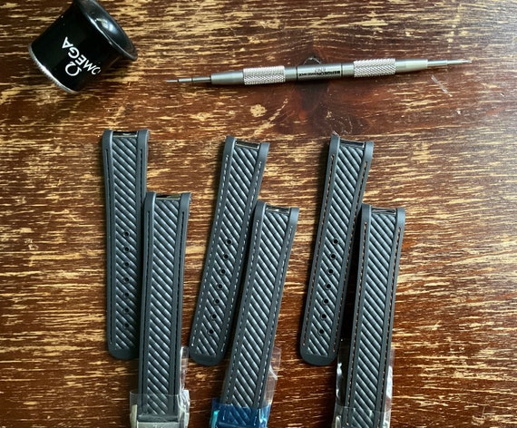 オメガ シーマスター 20mm ブラックラバーウォッチストラップ