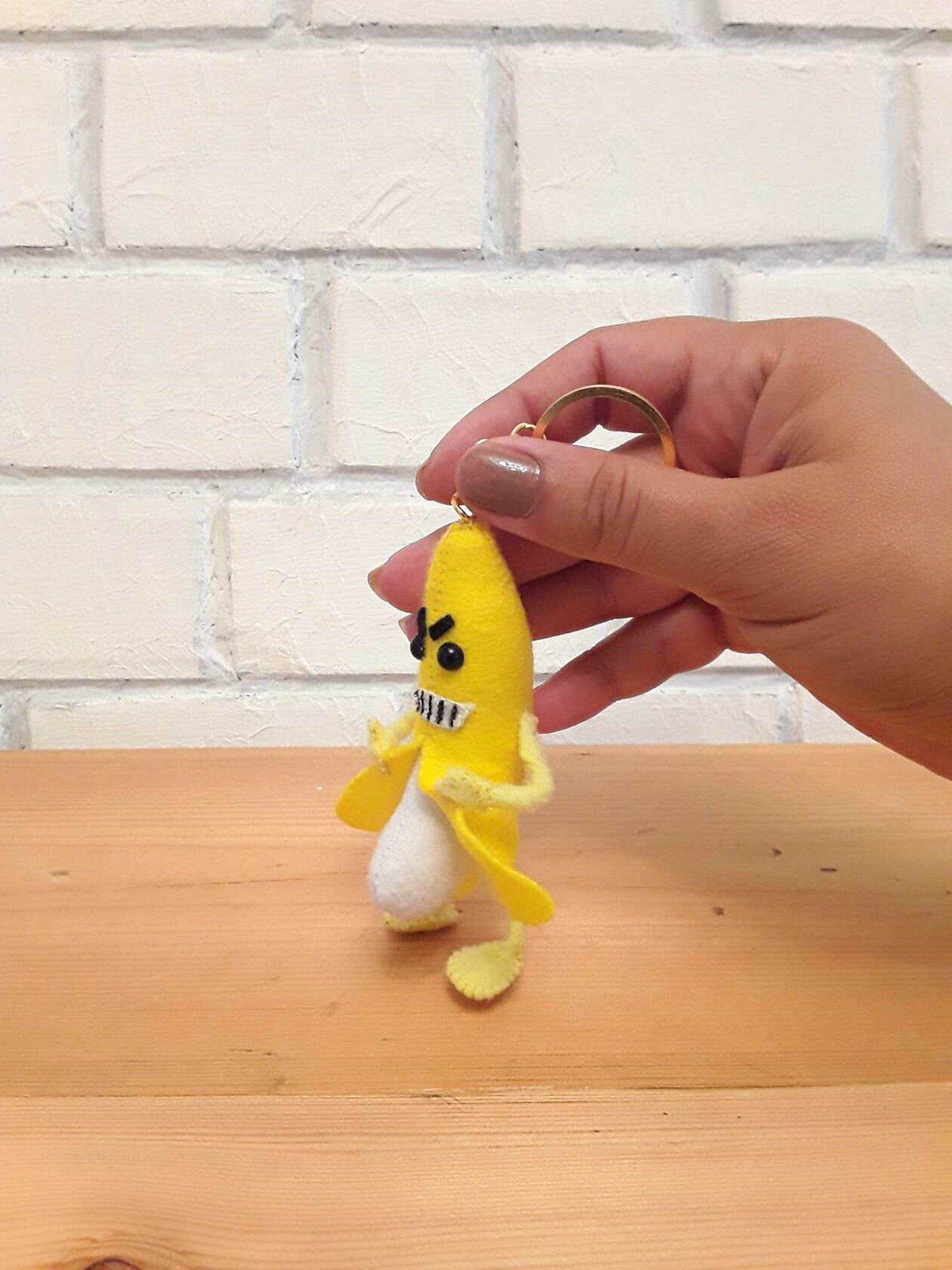Felt banana keychain Gag gift for men Gag gift for women Etsy