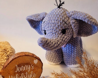 Gehäkelter Elefant, Elefant, Amigurumi, Kuscheltier, handgefertigt, Geschenk, Geburt, Geburtstag, Nadelkunst